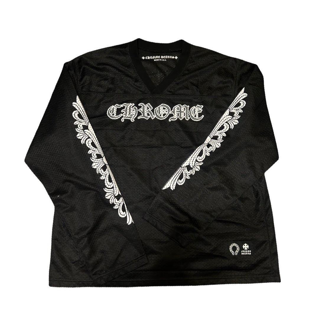 black long sleeve authentic chrome hearts jersey